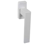 Gedotec Poignée de Fenêtre | PUSH 1317 | 1 Pièce - Ferrure de fenêtre en forme de L, vis incluses | Aluminium Blanc Mat | Olive de fenêtre sur rosace ovale | Oscillo-battante sans cylindre fermeture