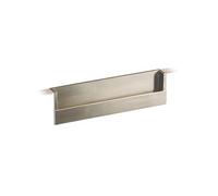 Gedotec Poignée de meuble à encastrer en coquillage pour placards de cuisine - Plat - Poignée encastrée - Aspect acier inoxydable - Poignée coquille pour meubles