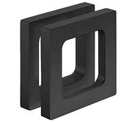 Gedotec Poignée de meuble design en aluminium noir poignée de porte en verre à coller, poignée coque carrée pour portes en verre - KANT | Poignée encastrée à coller | 75x75x10mm | 1 paire