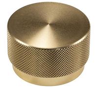 Gedotec poignée de meuble ronde porte en laiton poli bouton de meuble en aluminium aspect doré mat - GRAF BIG | Commode pour tiroirs et armoires | - bouton de meuble Ø 50 mm avec vis - 1 pièce