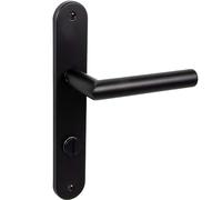 Gedotec Poignée de Porte | CHAPO-L | 1 Paire - avec matériel de fixation | Noir Mat | Poignee à plaque longue | Ferrure de porte vintage Antique | WC - Toilettes | Pour portes intérieures