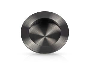 Gedotec Poignée de porte coulissante coquille encastrée| LADY BLACK | 1 poignée noire mate | Ø 50 mm | Ferrure à encastrer