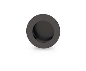 Gedotec Poignée de porte coulissante coquille encastrée| LADY BLACK | 1 poignée noire mate | Ronde Ø 60 mm | Ferrure à encastrer
