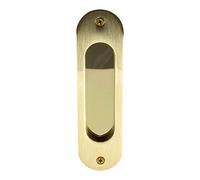 Gedotec Poignée de porte coulissante ovale encastrée - 121 x 33 mm - En laiton vieilli - Aspect doré poli - 1 pièce - Avec vis