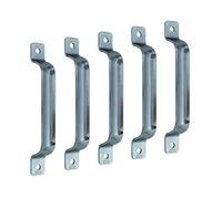 Gedotec Poignée de Porte Coulissante | Poignée Coudée à Tirer pour Portails et Portes Coulissantes | 2 Trous de Vis avec Espacement de 180mm | Longueur 205 mm | 5 Pièces