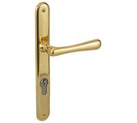 Gedotec Poignée de porte en laiton vieilli - Style vintage - Élégante - En laiton poli - Cylindre - Avec vis