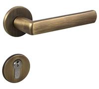 Gedotec Poignée de Porte Laiton Bronze Brossé Vintage Antique LUCE | Qualité Durable & Solide Intérieur & Extérieur Chambre Salon | Cylindre PZ Profilé | Matériel de Montage Incl.