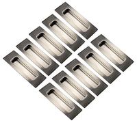 Gedotec Poignée Encastrée LEA de Porte Intérieure Coulissante, Meuble, Placard | Coquille de Métal en Acier Inox | Design Moderne pour Porte de Chambre, Armoire, Cuisine, Commode | 120x40mm - 10pcs