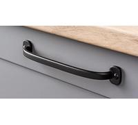 Gedotec poignées de meuble métal noir mat | 1 pièce - meuble poignées de porte pliante | ENTREPRISE | Look industriel - Antique - Vintage | Longueur : 126 mm | Poignées d'armoire