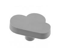 Gedotec Poignées de meubles pour enfants en caoutchouc | Nuage - Gris | 1 pièce - Poignée enfant | Bouton de tiroir élastique - Caoutchouc résistant à la salive | Bouton de meuble - Chambre d'enfant |