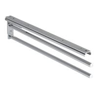 Gedotec Porte-Serviettes | Hostel | Longueur d'encastrement 443 mm | 1 Pièce | Chrome Poli Brillant | Coulissant en Aluminium Barre à 2 Bras | Porte-Serviettes à Deux Bras Extensible