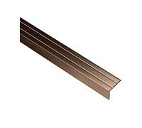 Gedotec Profile de nez de marche autocollant aluminium bronze 1000 mm - profile d'angle non perfore a coller 25 x 8 mm - protection d'arete de marche a rainure - Made in Germany