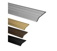 Gedotec Profilé de transition argenté autocollant | 1 pièce profilé de finition en aluminium 2000 mm | Profilé de joint de dilatation pour sol, compensation de la hauteur 2-5mm