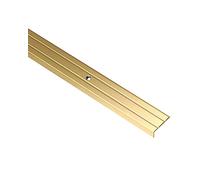 Gedotec Profilé d'escalier en aluminium Profilé de nez de marche Profilé angulaire en aluminium laiton | 2000 mm | Profilé de sol perforé à visser | Profilé de protection angulaire 25 x 20 mm