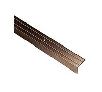 Gedotec Profilé pour escalier Profilé de nez de marche Aluminium Profilé angulaire bronze | 2000 mm | Profilé de sol perforé à visser | Profilé angulaire de protection 25 x 20 mm