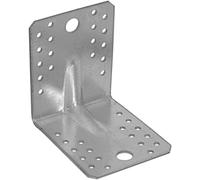 Gedotec Raccord d'angle pour charges lourdes avec moulure 90° Perçages Eurocode | 100 pièces fer d'angle - 105x105x90 mm | Support de poteau avec nervure Équerre à visser | Équerre en métal Équerre
