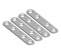 Gedotec Raccord plat métallique lourd | 20 pièces Raccord de meuble 80 mm | Plaque perforée plate pour relier et renforcer | Plaque d'assemblage métal plat Raccord bois - plaque universelle