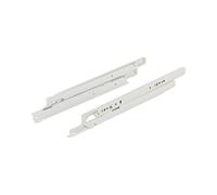 Gedotec Rail de Guidage de Tiroir - Glissiere Coulissante à Roulement à Billes - Extension Totale - Rail pour Meuble de Cuisine, Armoire- Support 50 kg - 500mm - Blanc Ral 9010-1 Paire