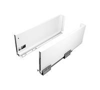 Gedotec Rails de tiroir à extension totale 450 mm Système de tiroir avec amortissement - Soft - Hauteur éclisses 120 mm - Système tiroir Box blanc - Set complet de tiroirs