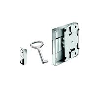 Gedotec Serrure de sécurité pour armoires - Pour tiroirs - En acier nickelé - Dimensions au canon : 15 mm - Fabriqué en Allemagne - 1 pièce - Serrure avec clé