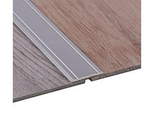 Gedotec Seuil de Porte Barre Autocollant | 1000 x 30 mm | 1 Pièce Profil Transition Sol | Argent Aluminum Plat | Plinthe de recouvrement - non perforée, pas de perçage