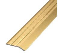 Gedotec Seuil de Porte Barre Autocollant | Baguette de recouvrement 100 cm | 1 Pièce - Aluminium Rail de transition à coller | Profil Transition Sol Laiton Anodisé | Plinthe de compensation de hauteur