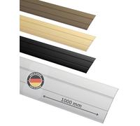Gedotec Seuil de Porte Barre Autocollant | Largeur 37 mm | Baguette Recouvrement 100 cm | 1 Pièce Profil Transition Sol | Profilé de Compensation Argent Anodisé | Rail de Transition en Aluminium Plat