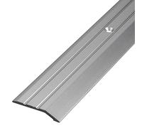 Gedotec Seuil de Porte Barre en Aluminium Perforé | Baguette recouvrement 200 cm | 1 Pièce - Profil Transition Sol | Argent Anodisé | Rail de transition à visser | Plinthe de compensation de hauteur