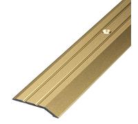 Gedotec Seuil de Porte Barre en Aluminium Perforé | Baguette recouvrement 200 cm | 1 Pièce - Profil Transition Sol | Laiton Anodisé | Rail de transition à visser | Plinthe de compensation de hauteur