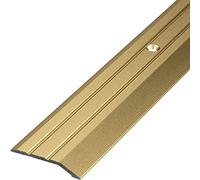Gedotec Seuil de Porte Barre en Aluminium Perforé | Baguette recouvrement 90 cm | 1 Pièce - Profil Transition Sol | Anodisé Or | Rail de transition à visser | Pied-plancher compensation de hauteur