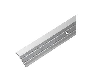 Gedotec Seuil de Porte Barre en Aluminium Perforé | Baguette recouvrement 90 cm | 1 Pièce - Profil Transition Sol | Argent Anodisé | Rail de transition à visser | Pied-plancher compensation hauteur