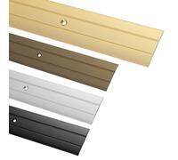 Gedotec Seuil de Porte Barre | Longueur 100 cm, Largeur 37 mm | 1 Pièce Profil Transition Sol | Aluminium Laiton | Plinthe de sol à visser | Profilé de compensation perforé - Seuil de porte