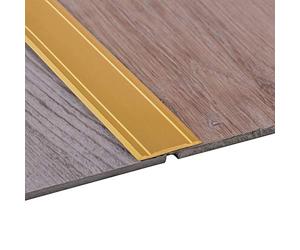 Gedotec Seuil de Porte Barre Plat | 1000 x 30 mm | 1 Pièce Profil Transition Sol Autocollant | Aluminium Laiton Anodisé | Profilé de sol - non perforé | Profilé de recouvrement pour sols