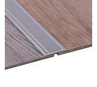 Gedotec Seuil de Porte Barre Plat | 2000 x 30 mm | 1 Pièce Profil Transition Sol Autocollant | Aluminium Anodisé Argent | Profilé de sol - non perforé | Profilé de recouvrement pour sols