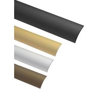 Gedotec Seuil de Porte Barre Stratifié - Vinyle | Profil Transition Sol 30 x 1000 mm | 1 Pièce - Profilé compensation en aluminium | Alu Noir Anodisé | Profilé transition autocollant sol bombé