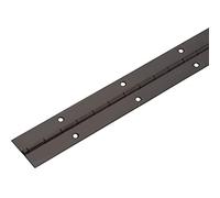 Gedotec Stabilo Charnière de piano à visser - Charnière de porte roulée - Charnière de porte en acier bruni - Bande de fixation 1200 x 32 mm - Stabilo - Charnière de meuble percée - 1 pièce
