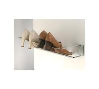 Gedotec Support Chaussures Mural - Rangement Chaussures - Acier Chromé à Visser aux Murs - Porte Chaussures Ajustable LISA - Réglable en Largeur de 460 à 750 mm - Design Compact - 1 Pièce