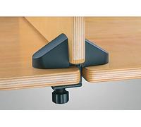 Gedotec Support de façade double pour table de bureau et de bureau | Support de façade en plastique noir | Support de façade pour épaisseur de plaque 15-34 mm | 1 pièce