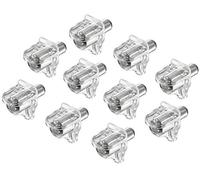 Gedotec Support de tablette en plastique pour étagères, meuble-penderie pour sols en verre et bois - H3105 | Fixation en plastique transparent | Trou de perçage Ø 5 mm | Lot de 50 - Supports de