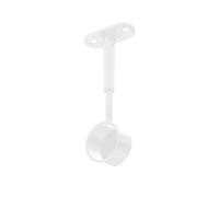 Gedotec Support de tube d'armoire pour montage au plafond | TUBI | 1 support d'extrémité de tube d'armoire blanc pour barres de penderie rondes | Fixation de barre de penderie D : 25 mm