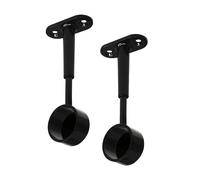 Gedotec Support de tube d'armoire pour montage au plafond | TUBI | 2 supports d'extrémité de tube d'armoire noirs pour barres de penderie rondes | Fixation de barre de penderie D : 25 mm