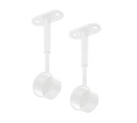 Gedotec Support de tube d'armoire pour montage au plafond | TUBI | 2 supports d'extrémité de tube d'armoire blanc pour barres de penderie rondes | Fixation de barre de penderie D : 25 mm