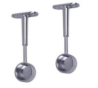 Gedotec Support de tube d'armoire pour montage au plafond | TUBI | 2 supports d'extrémité de tube d'armoire chromés pour barres de penderie rondes | Fixation de barre de penderie D : 25 mm