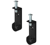 Gedotec Support de tube de penderie au plafond | 2 supports de tube de penderie en métal | OVAL | Suspension pour tringles d'armoire & de penderie noir| MADE IN GERMANY