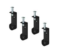 Gedotec Support de tube de penderie au plafond | 4 supports de tube de penderie en métal | OVAL