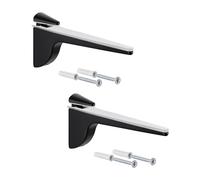 Gedotec support d'étagère design - noir mat | 2 pièces - support d'étagère poids lourd | PINOCCHIO | étagère murale en métal | support d'étagère poids lourd avec capacité de charge jusqu'à 50 kg | s