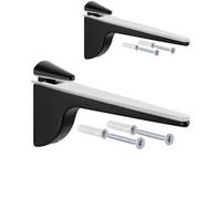 Gedotec Support d'étagère design - noir mat | 2 pièces - support d'étagère pour charges lourdes | PINOCCHIO | étagère murale en métal