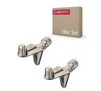 Gedotec Support d'Étagère en Acier - H3118 - Fixation de Console et Tablette - Cuisine, Salle de Bain, Meuble - Acier Nickelé - Charge 15.6 kg - Trou de Forage 5 mm - 10 Pièces
