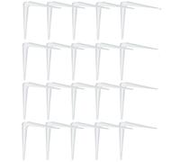 Gedotec Support d'étagère en métal Console d'étagère 200 mm Console en tôle d'acier pour étagères murales | Support d'étagère pour montage mural | 20 pièces - acier revêtu blanc | Console d'angle po