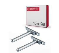 Gedotec Support d'étagère | SUPPORT | Longueur: 100 mm | 10 Pièces | Support métal galvanisé | Cache support de tablette invisible pour le montage mural | Support d'étagère avec plaque